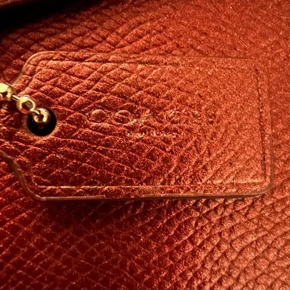 Coach Red Textured Leather Wristlet - Picture 4 of 13